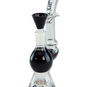 Stikla ūdenspīpe "Melnā lapa dimants" 19cm