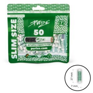 Aktivētās ogles filtri Purize Slim 50 gab.