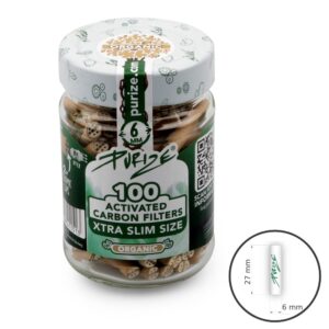 Aktivētās ogles filtri Purize Xtra Slim Organic 100 gab.