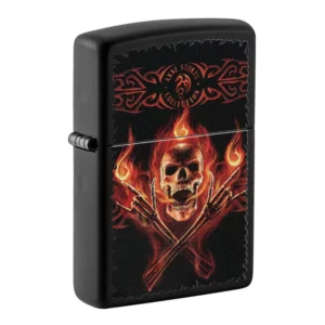 Zippo šķiltavas Anne Stoke Flaming Skull