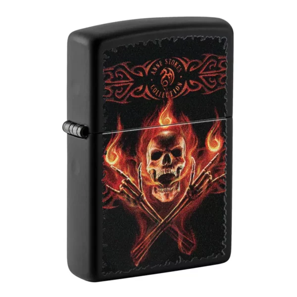 Zippo šķiltavas Anne Stoke Flaming Skull Zippo šķiltavas Anne Stoke Flaming Skull