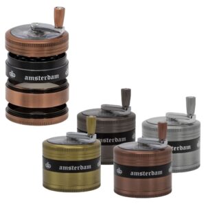 Metāla smalcinātājs "Grace Glass Amsterdam twist" 63mm