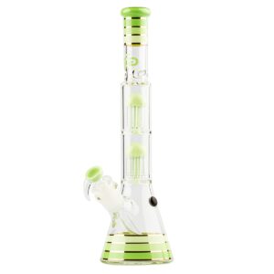 Stikla ūdenspīpe "Grace Glass Golden Line Green Beaker" 40cm