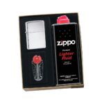 Zippo šķiltavas dāvanu komplekts ar pulētu hromu