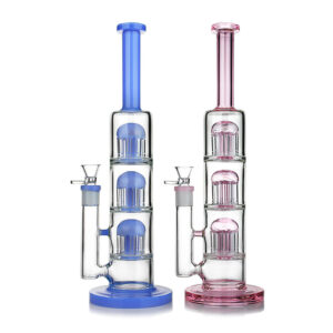 Stikla ūdenspīpe "Triple Medūzas spieķis" 37cm