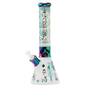Stikla ūdenspīpe "Amsterdam Egyptian Arts greenness Beaker" 36cm