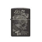 Zippo Šķiltavas Black Gloss Skull Mushroom