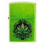 Oriģinālās Zippo Laurel Leaf šķiltavas ar gravētu lauru lapu rāmi