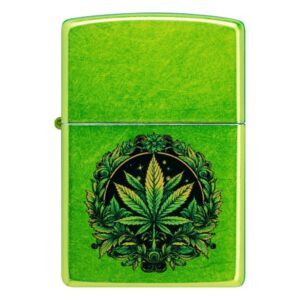 Oriģinālās Zippo Laurel Leaf šķiltavas ar gravētu lauru lapu rāmi
