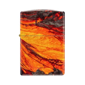 Oriģinālās Zippo šķiltavas Lava Flow Design ar plūstošas lavas motīvu un vēja aizsardzību