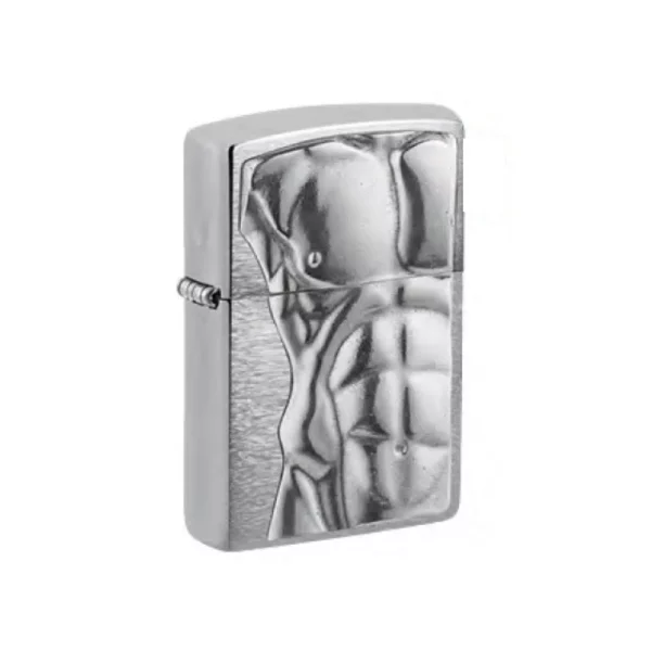 Oriģinālās Zippo šķiltavas Man Torso 3D ar skulpturālu vīrieša torzo emblēmu un vēja aizsardzību Oriģinālās Zippo šķiltavas Man Torso 3D ar skulpturālu vīrieša torzo emblēmu un vēja aizsardzību