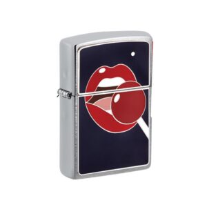 Oriģinālās Zippo šķiltavas ar konfektes dizainu uz tumši zila matēta korpusa