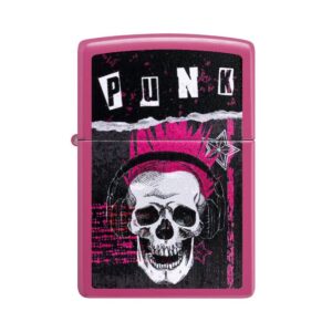 Oriģinālās Zippo šķiltavas Punk Skull ar galvaskausa dizainu un vēja aizsardzību