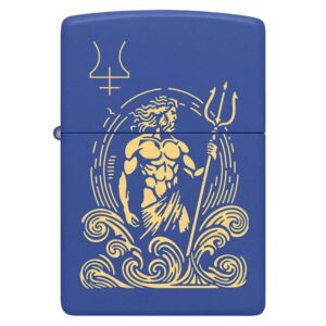 Oriģinālās Zippo šķiltavas ar Neptūna dieva gravējumu un vēja aizsardzību
