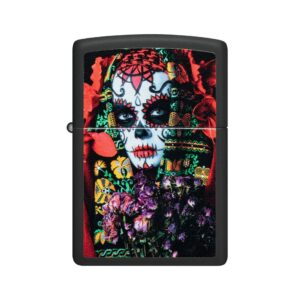 Oriģinālās Zippo šķiltavas sievietei ar krāsainu cukura galvaskausa dizainu un vēja aizsardzību