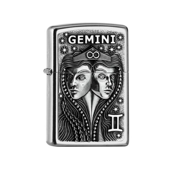 Oriģinālās Zippo šķiltavas Zodiac Dvīņi (Gemini) ar gravējumu un vēja aizsardzību Oriģinālās Zippo šķiltavas Zodiac Dvīņi (Gemini) ar gravējumu un vēja aizsardzību