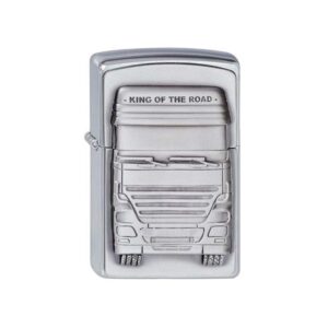 Oriģinālās Zippo šķiltavas King of the Road ar reljefu emblēmu un vēja aizsardzību