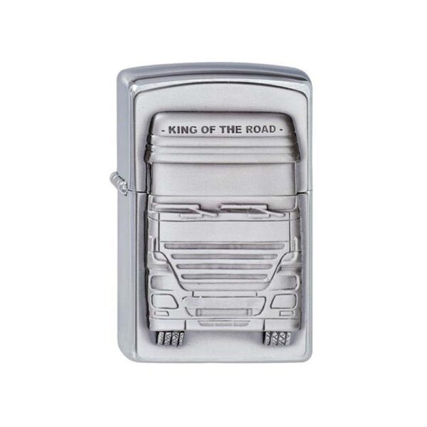 Oriģinālās Zippo šķiltavas King of the Road ar reljefu emblēmu un vēja aizsardzību Oriģinālās Zippo šķiltavas King of the Road ar reljefu emblēmu un vēja aizsardzību