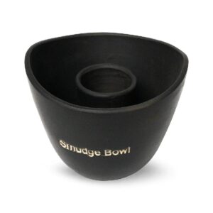 Large Black Smudge Bowl vīraka trauks kvēpināšanai.