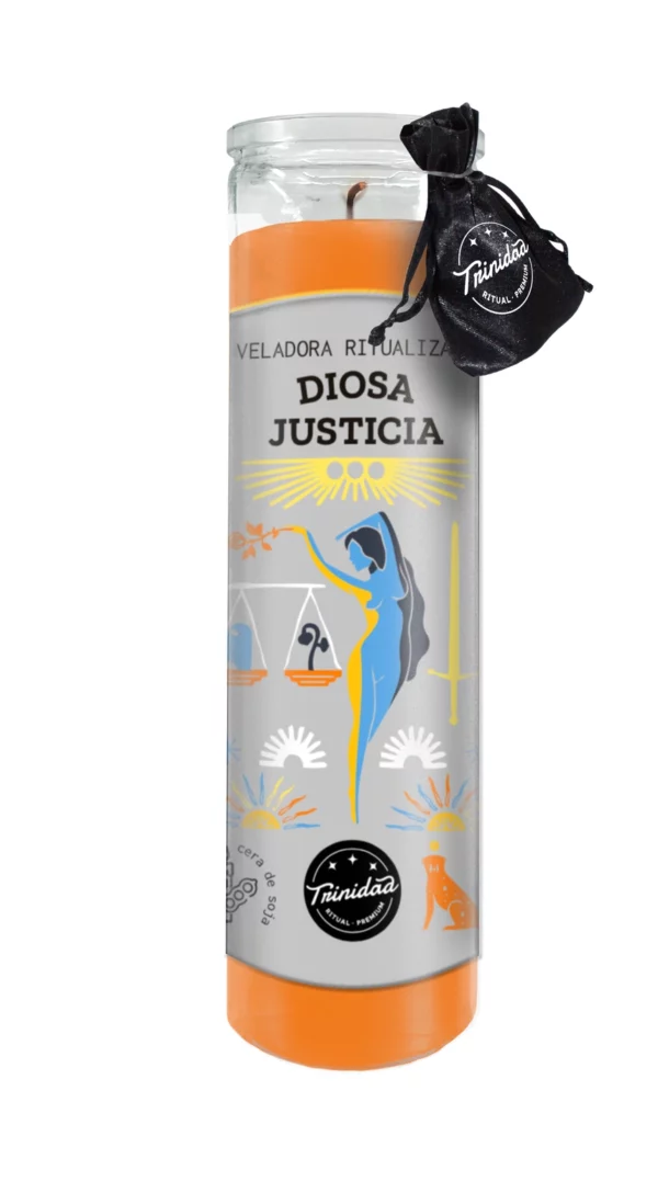 Sojas vaska svece Veladora Diosa Justicia rituāliem 20 cm augstumā Sojas vaska svece Veladora Diosa Justicia rituāliem 20 cm augstumā