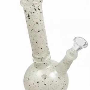 Kvalitatīvs stikla bongs White Storm 18 cm baltā krāsā ar rakstu