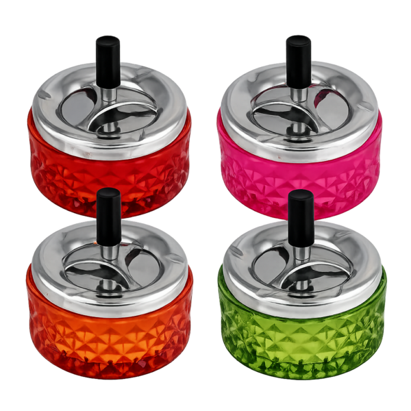 Četru krāsu rotējošo pelnu trauku komplekts sarkans, rozā, oranžs, zaļš. Pelnu trauks rotējošais (12 cm) Četru krāsu rotējošo pelnu trauku komplekts sarkans, rozā, oranžs, zaļš.