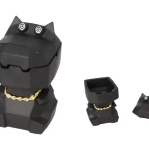 Melns automašīnas pelnu trauks Dino ar vāku