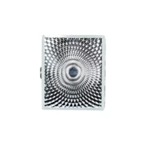 Sudraba metāla cigarešu etvija Drop Silver ar 3D reljefa rakstu 9,5 x 8,1 cm