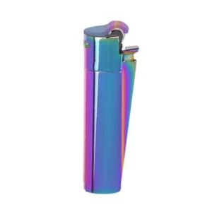 Clipper šķiltavas Oriģinālās Metal Jet Flame Large Icy šķiltavas ar varavīksnes krāsu efektu un metāla dāvanu kastīti