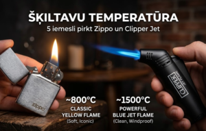 šķiltavu temperatūra zippo clipper lighters
