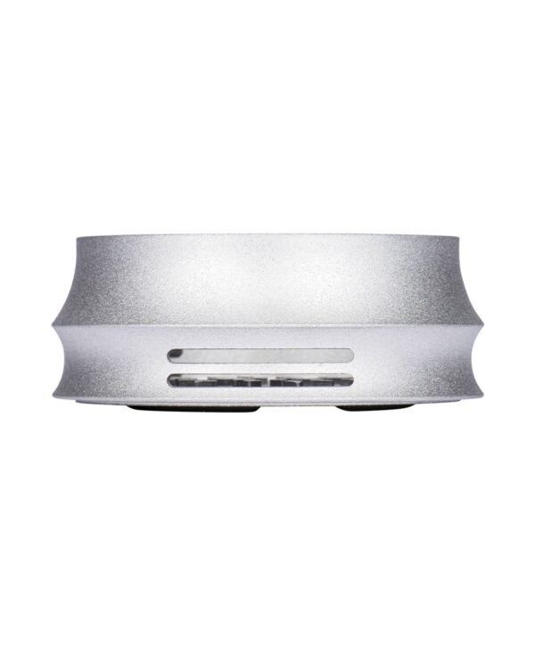ONMO HMD Silver karstuma regulators no sāniem, parādot gaisa plūsmas atveres