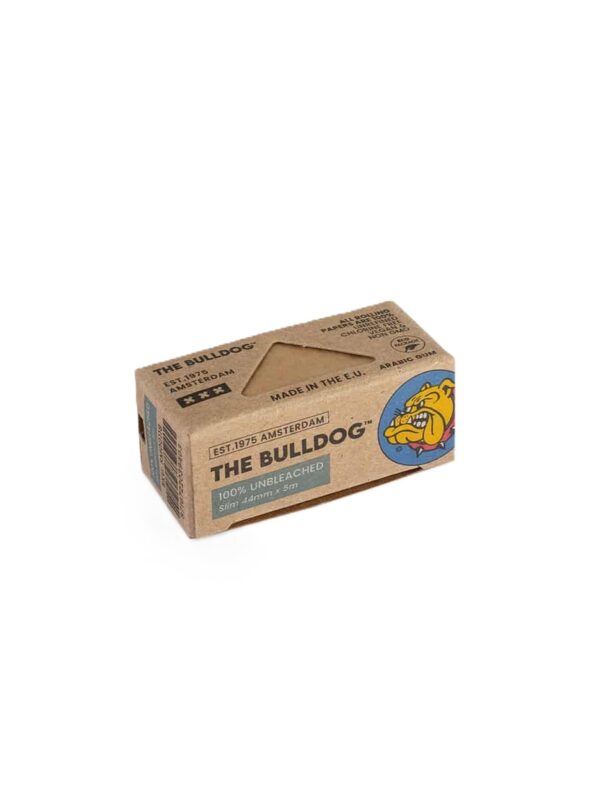 Cigarešu papīrīši rullī The Bulldog Slim Rolls Unbleached 5m, nebalināts papīrs rullī, бумага для самокруток в рулоне не отбеленная, unbleached rolling paper rolls