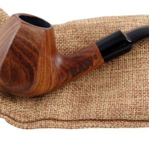 Koka pīpe RAW Wooden Pipe uz linu maisiņa