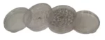 Akrila smalcinātājs (grinderis) 4 daļas 60mm caurspīdīgs ar sietiņu, акриловый гриндер для трав, clear acrylic herb grinder