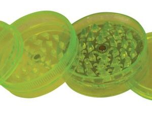 Zaļš akrila smalcinātājs (grainderis) 4 daļas 60mm, зеленый гриндер с сеткой, green plastic grinder