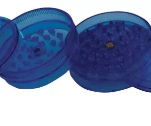 Zils akrila smalcinātājs (grinderis) 4 daļas 60mm ar magnētu, синий гриндер, blue acrylic grinde
