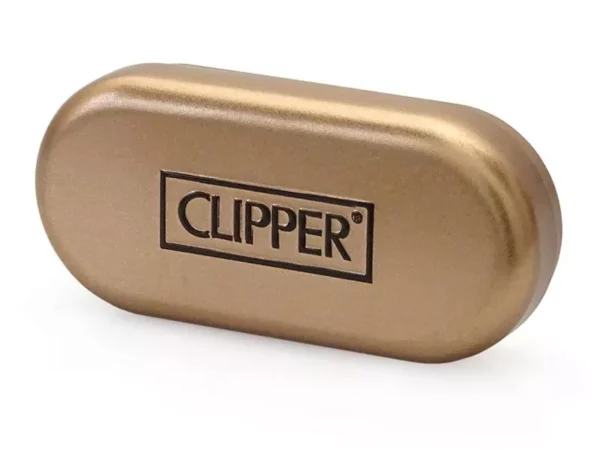 Šķiltavas Clipper Metal Rose Gold oriģinālajā metāla dāvanu kastītē, металлическая зажигалка клиппер, metal clipper lighter rose gold