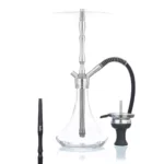 Ūdenspīpe Aladin MVP 460 Gastro M1 Clear ar caurspīdīgu stikla kolbu un sudraba šahtu, clear glass hookah