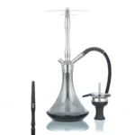 Ūdenspīpe Aladin MVP 460 Gastro M1 Shiny Black ar sudraba nerūsējošā tērauda šahtu un melnu kolbu, hookah aladin mvp 460