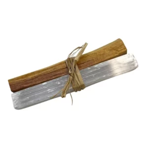 Dabīgs koks Palo Santo un Selenīta kristāls - enerģijas harmonizēšanas rituāla komplekts (Palo Santo smudging kit)